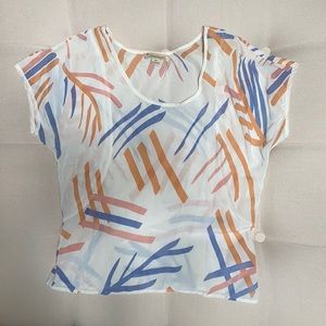 silk top with abstract design